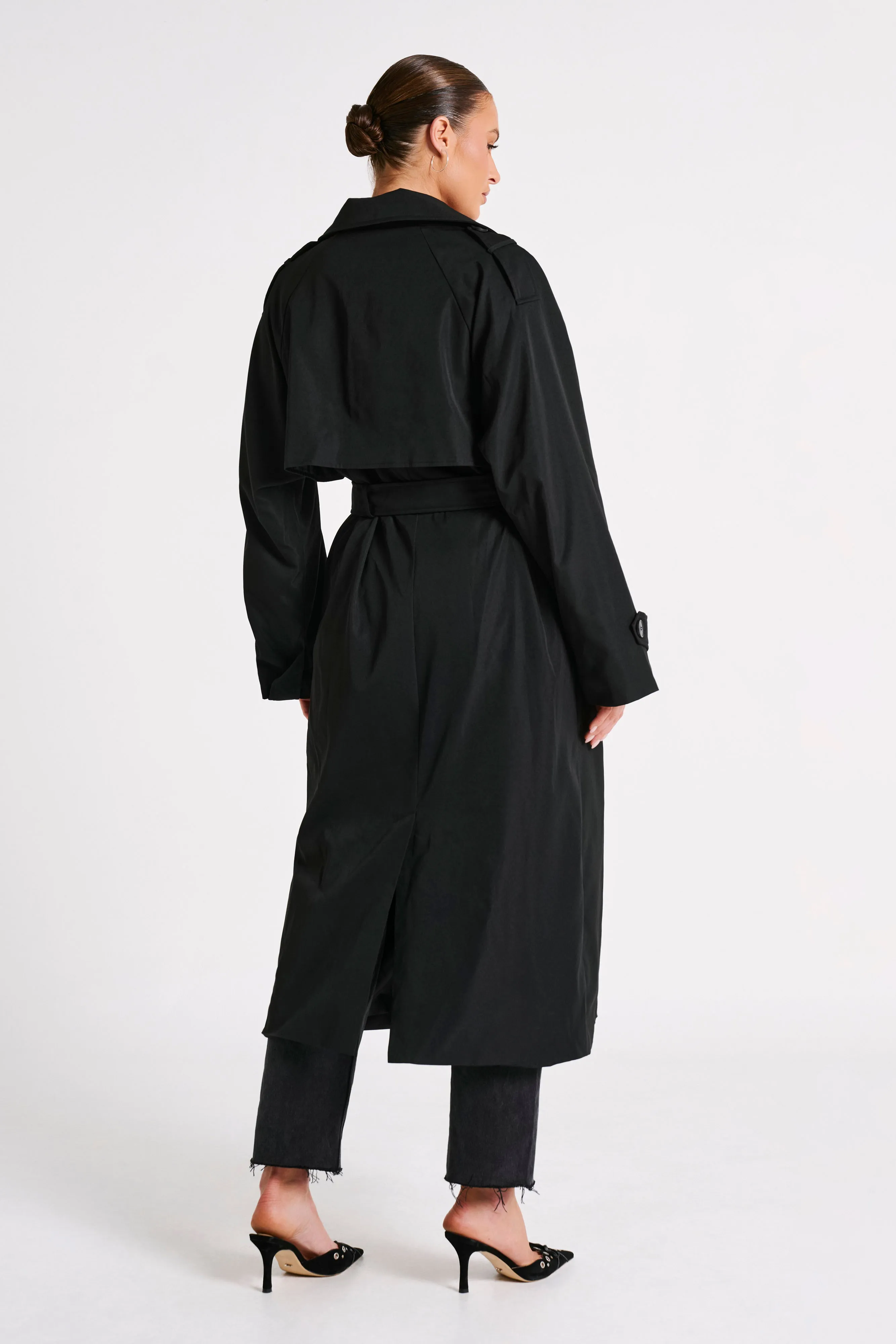 Andreas Oversized Trench Coat - Black