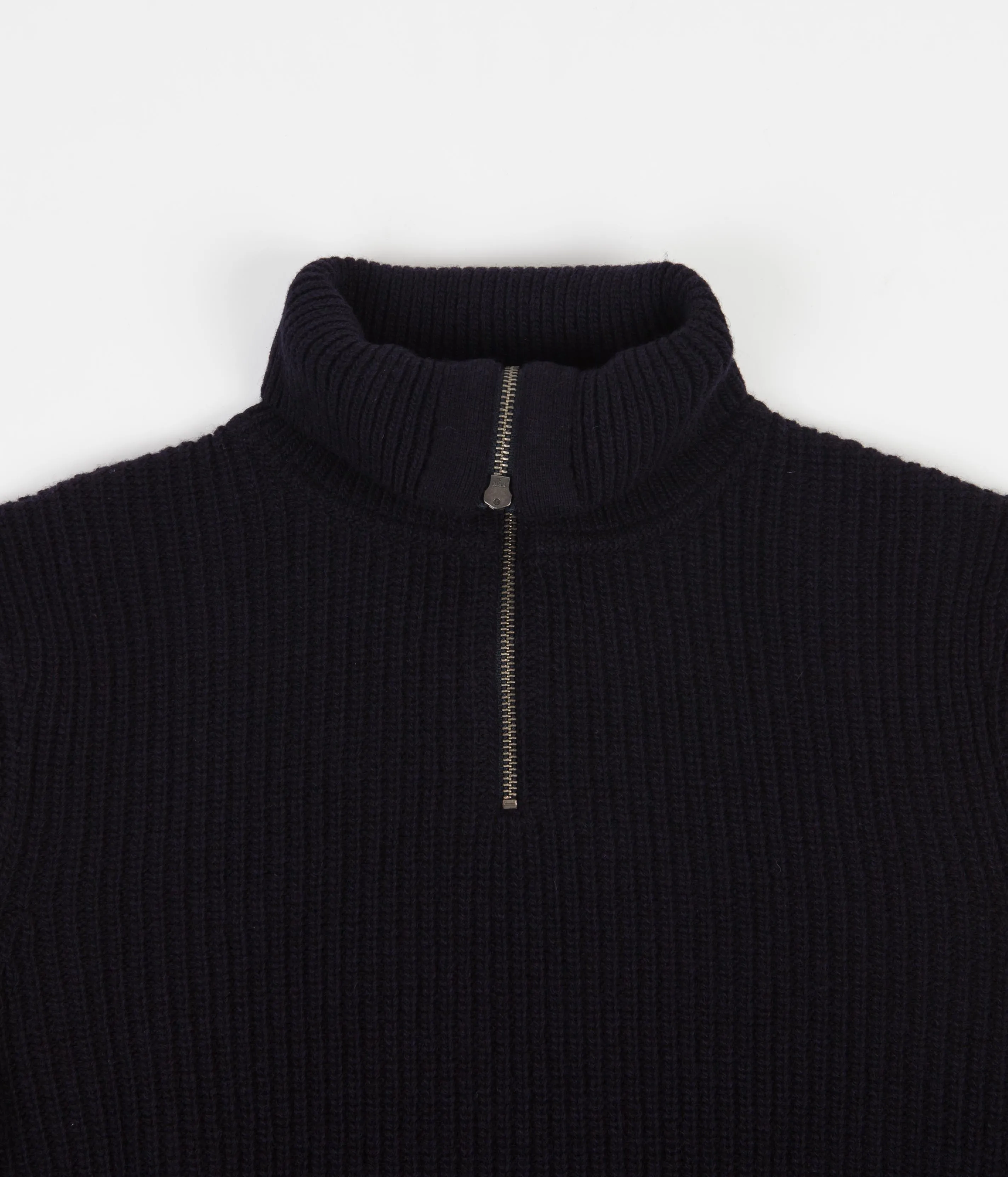 Barbour White Label Crook Knitted 1/2 Zip Sweatshirt - Navy