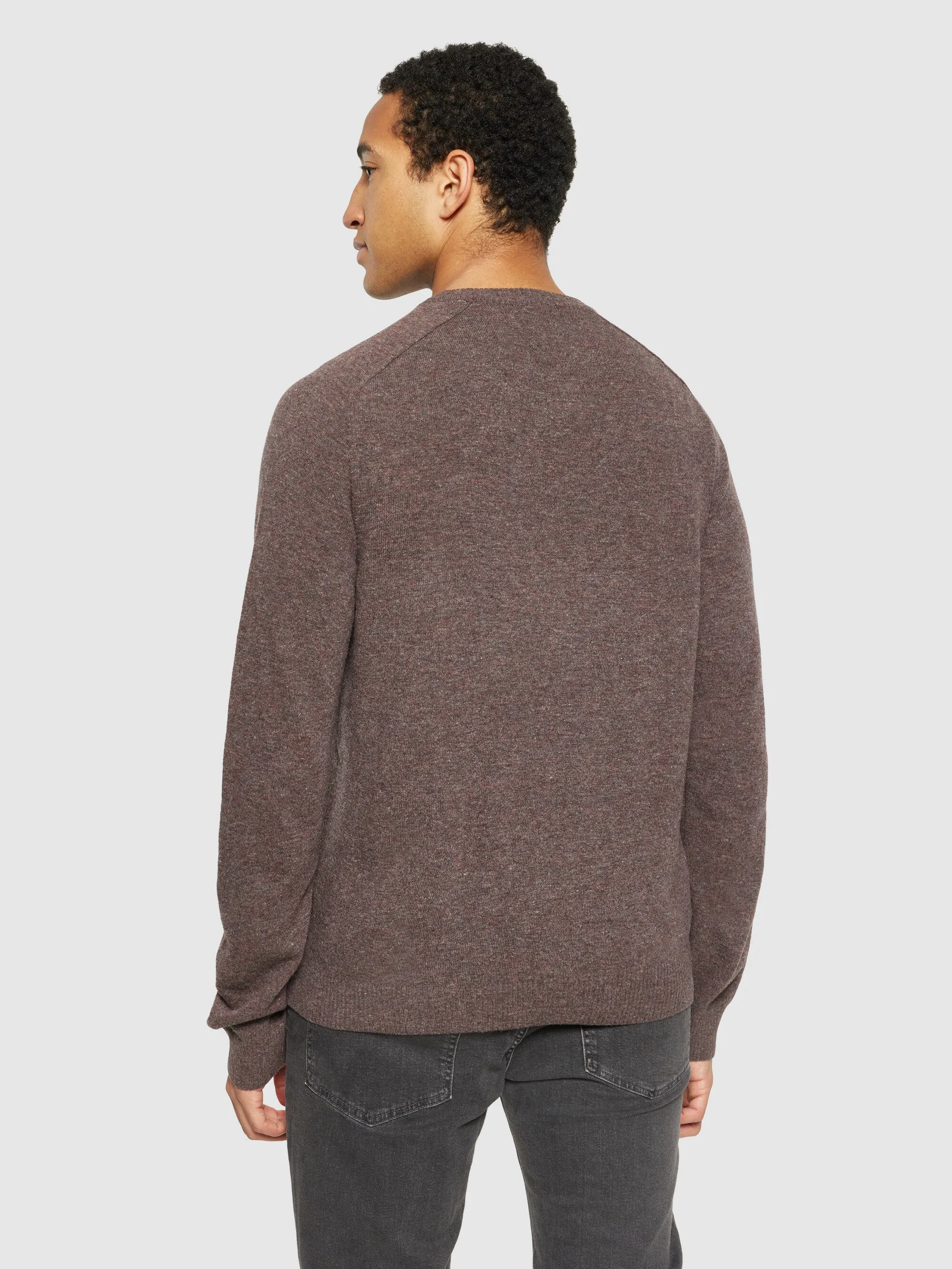 Basic o-neck knit - Demitasse (brown)