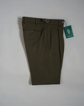 Berwich Retrolong Wool Cotton Trousers  / Army