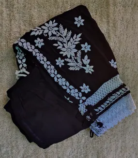 Black Afghani Chikankari Work Salwar