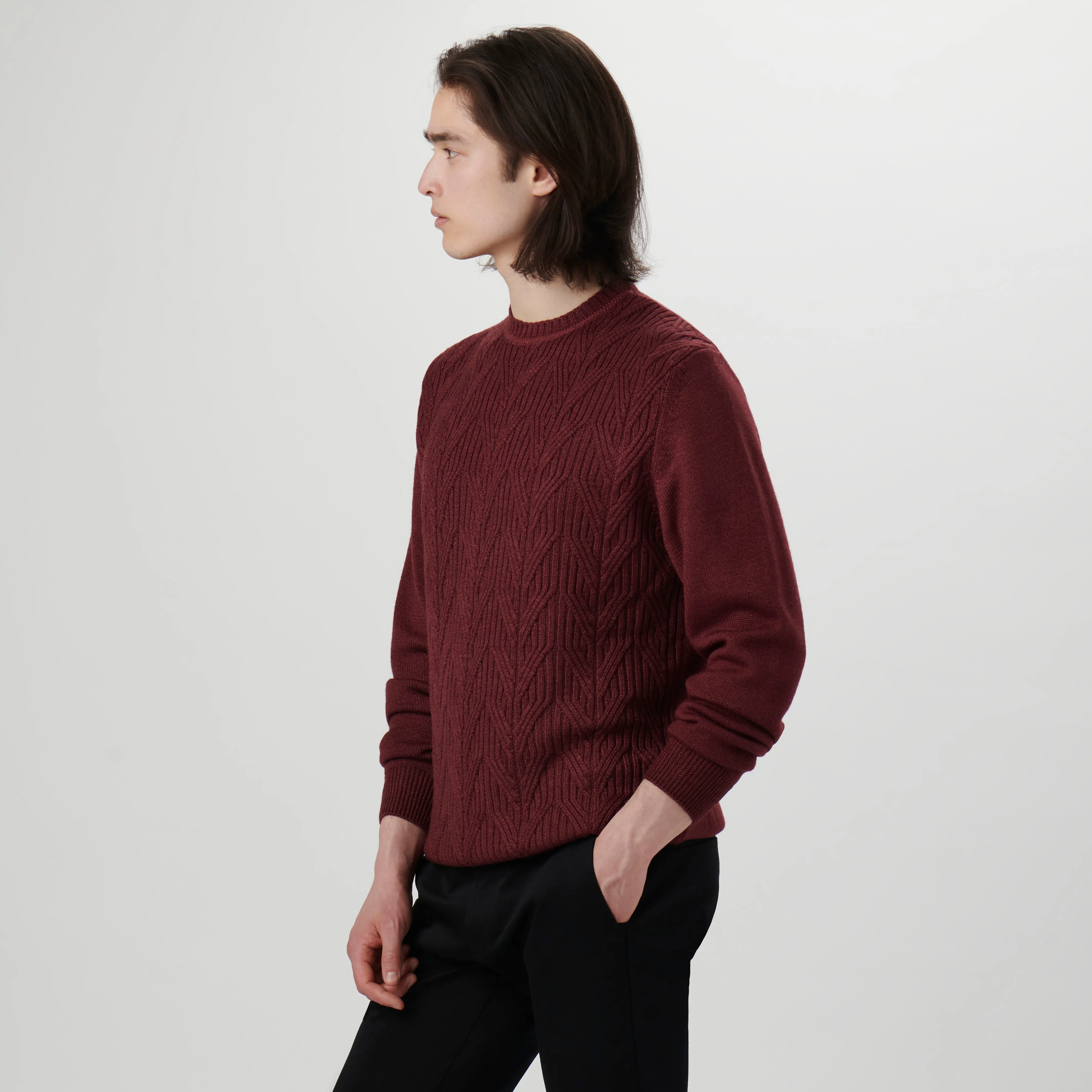 Cable Knit Crew Neck Sweater