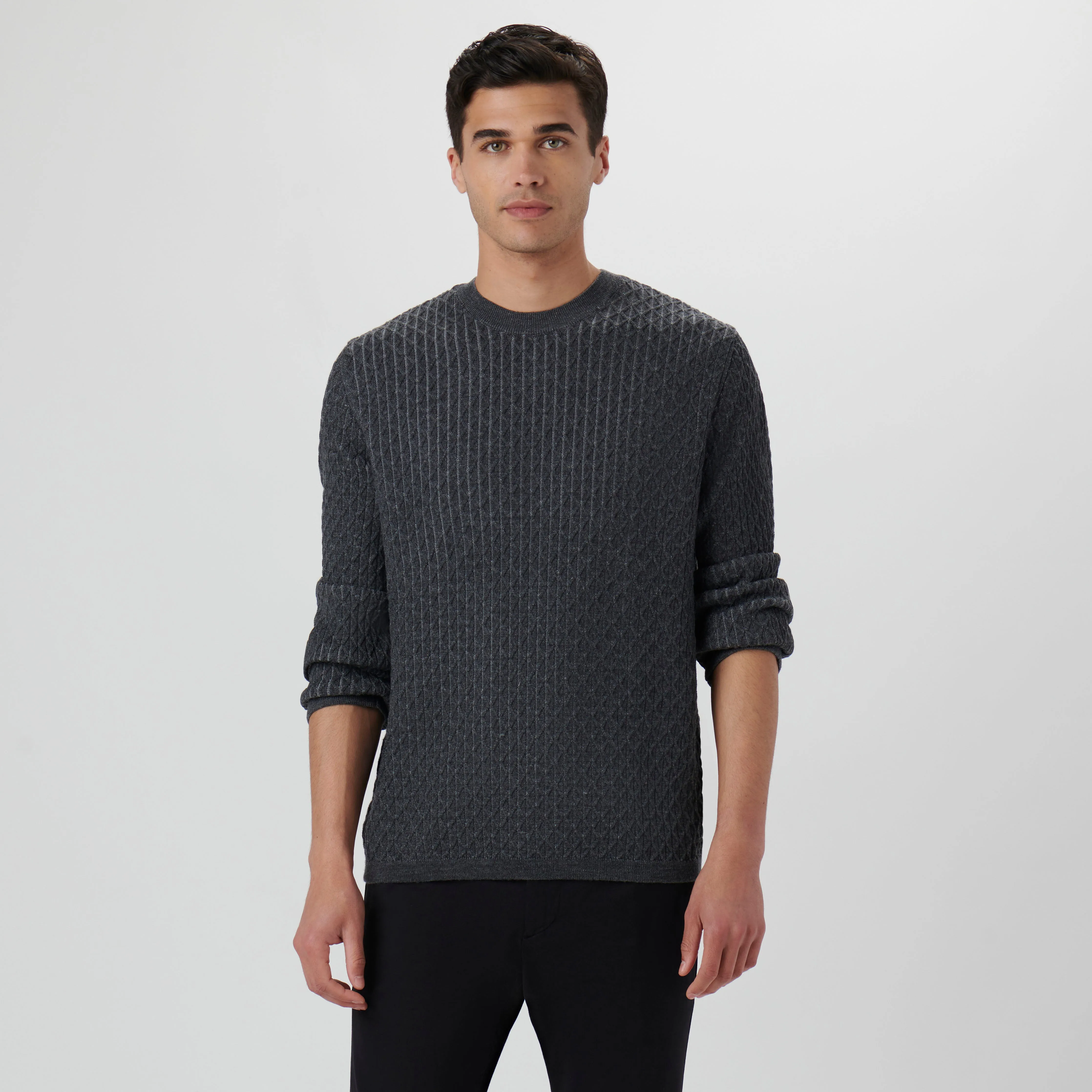 Diamond Stitch Crew Neck Sweater