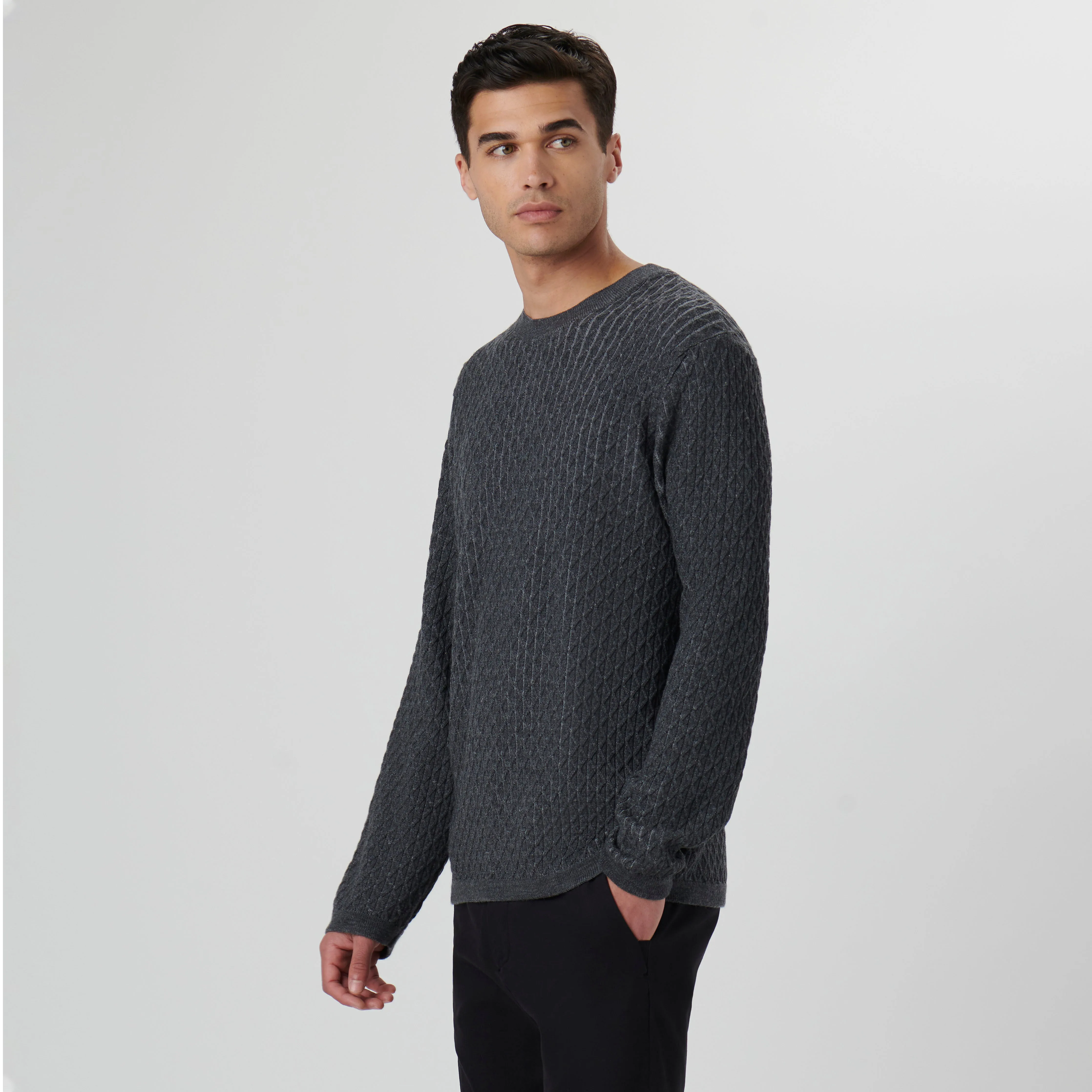 Diamond Stitch Crew Neck Sweater