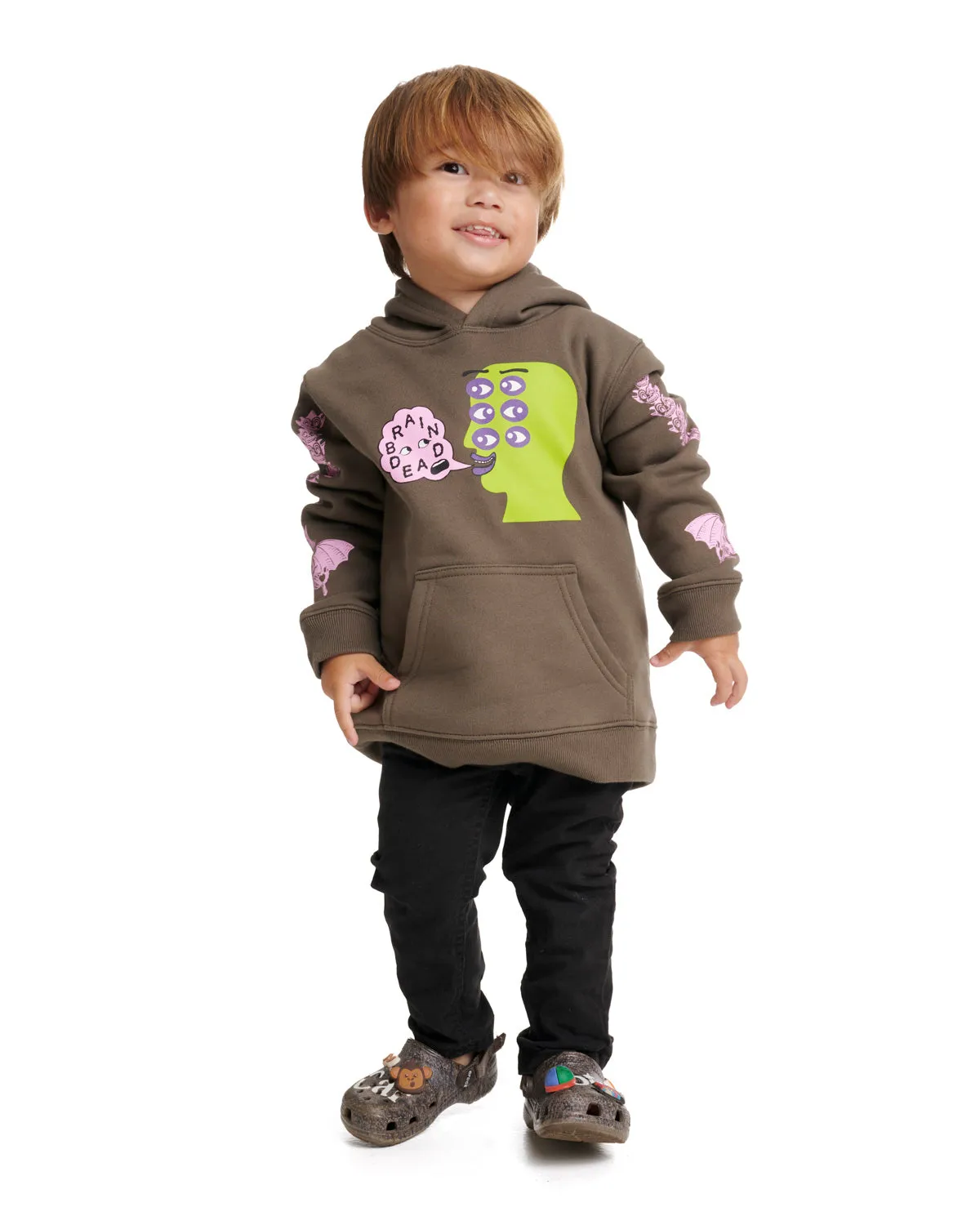 Eye See You Kids Hooded Sweatshirt - Olive