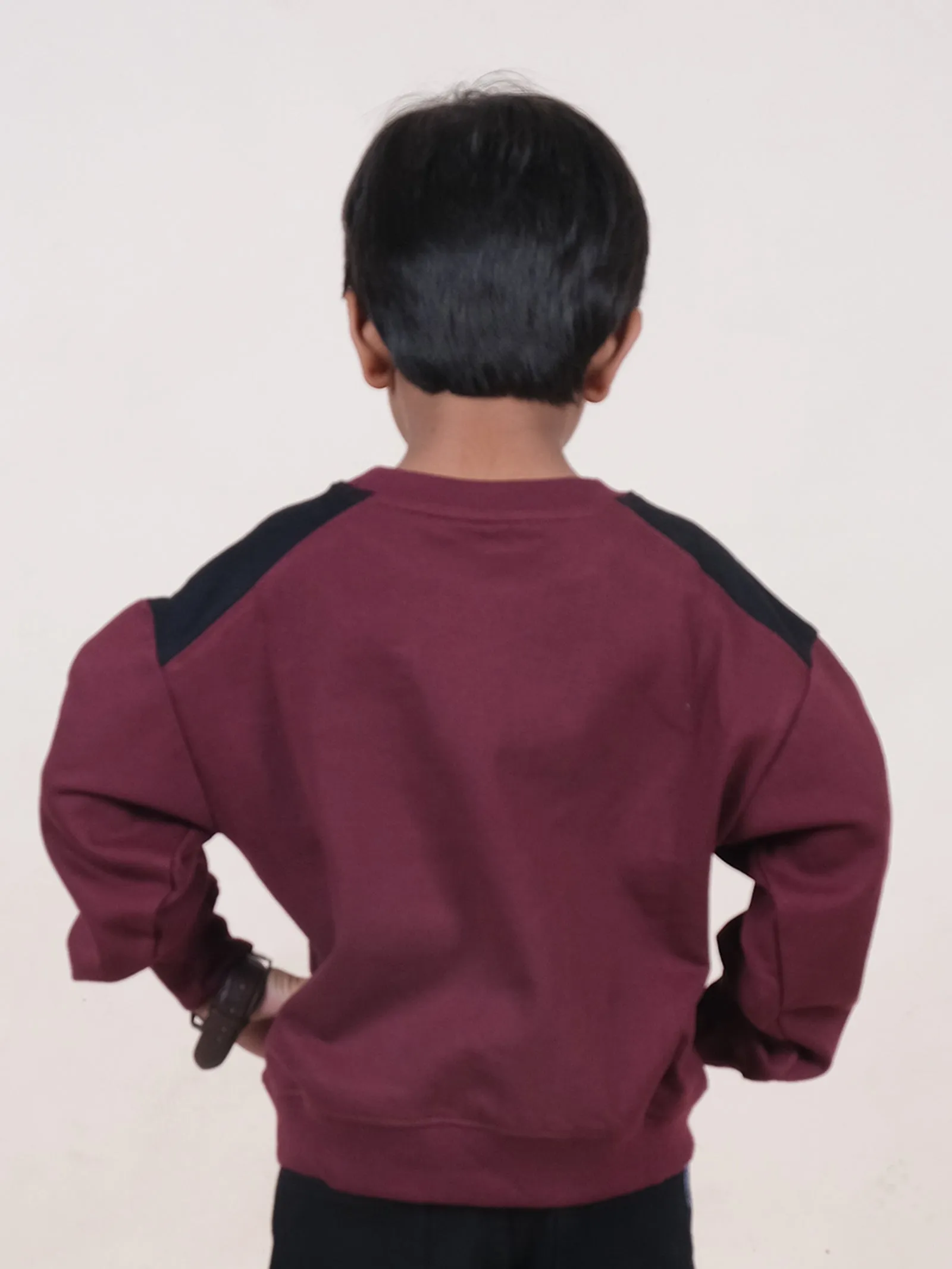 Fleece Drop Shoulder Colour Block Cut & Sew Sweatshirt With Pocket