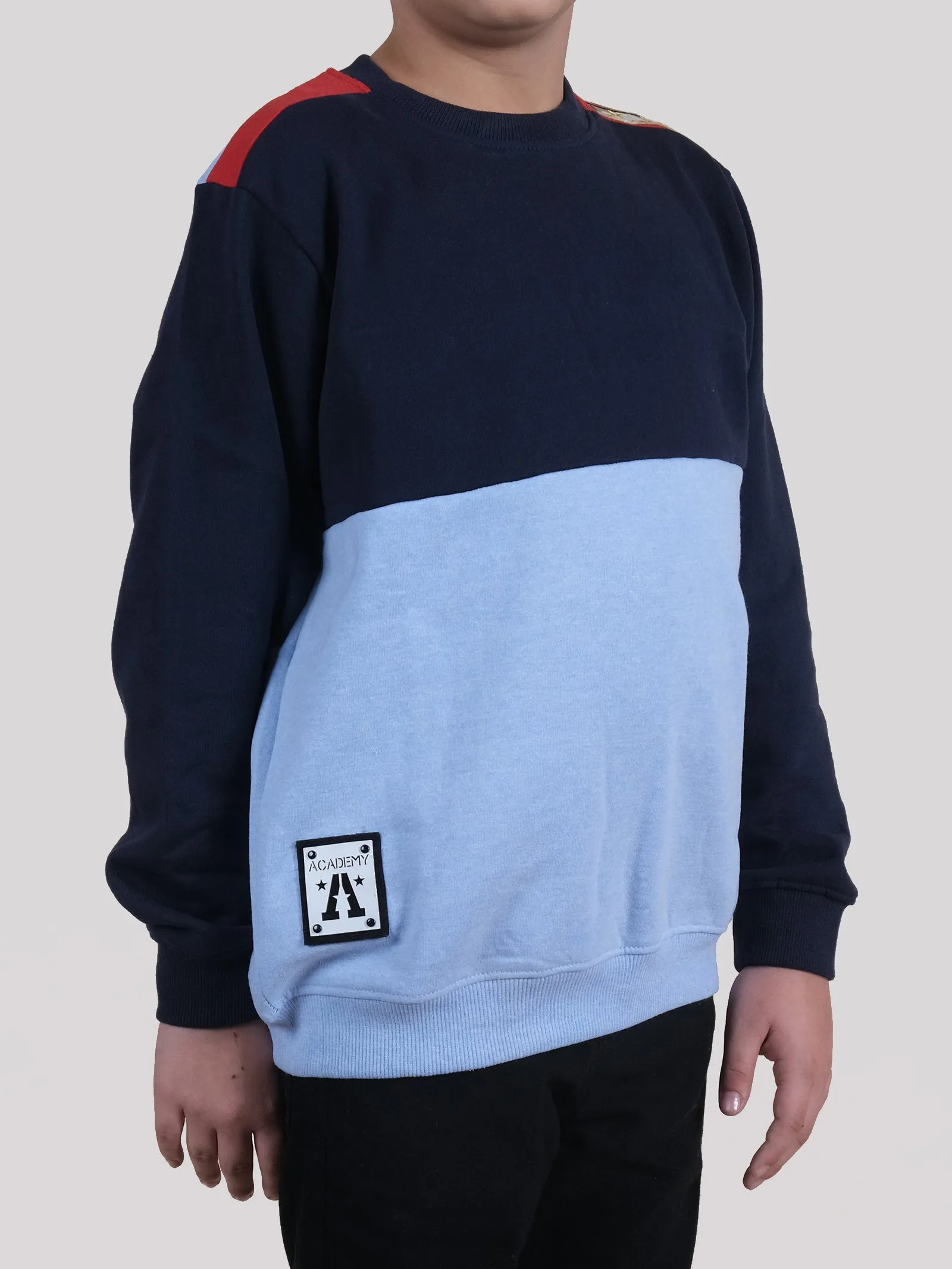 Fleece Full Sleeves Colour Block Cut & Sew Sweatshirt