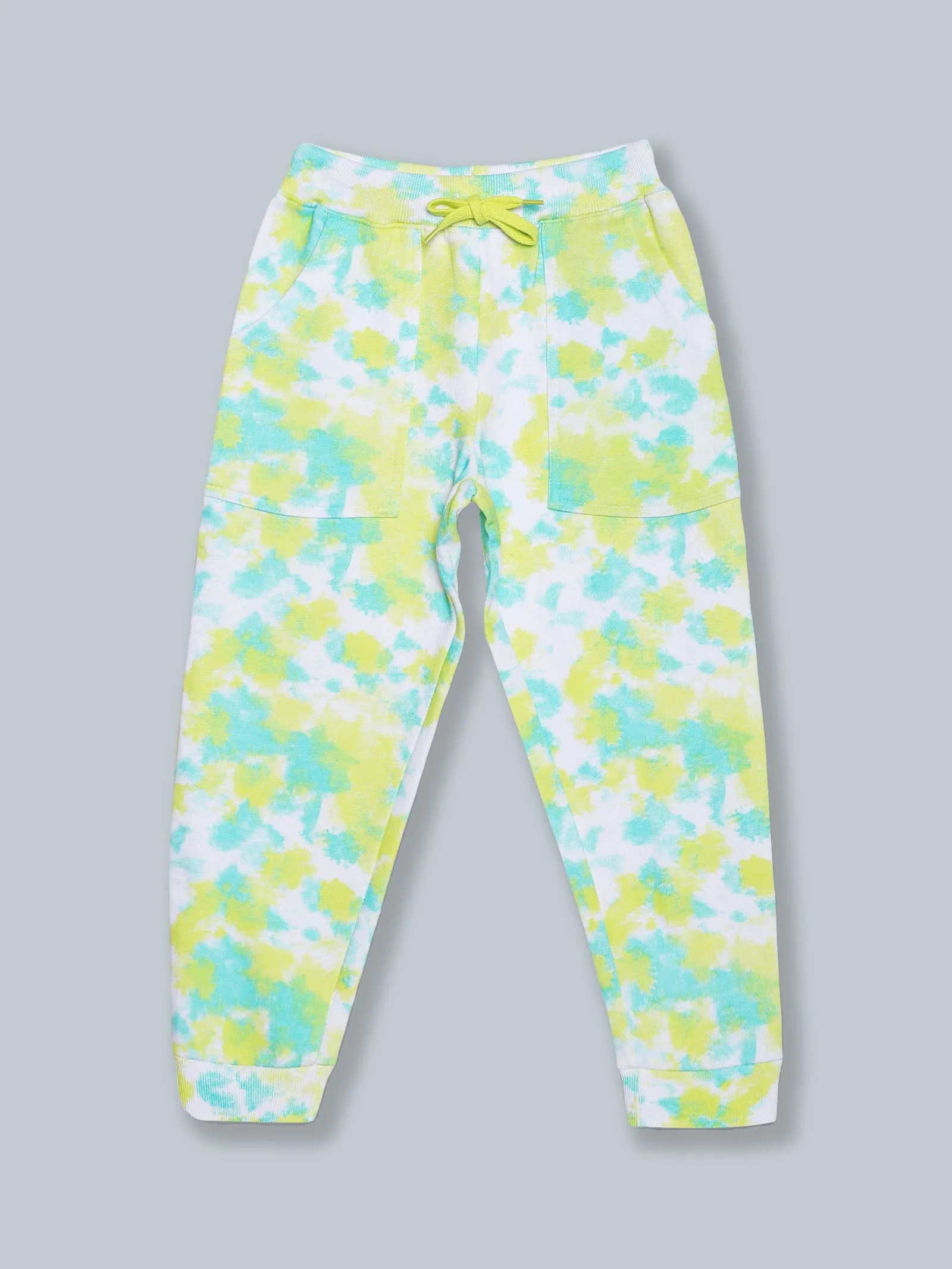 Fleece Tie & Dye Print Hooded Sweatshirt & Track Pant Set