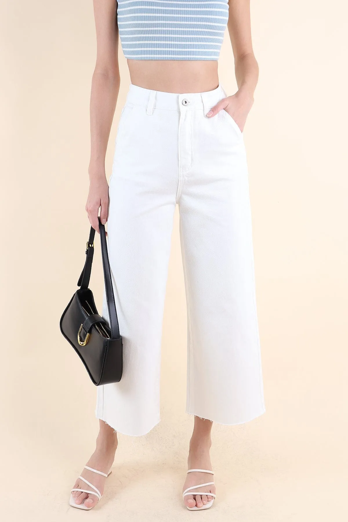 HARRIET WIDE LEG JEANS IN WHITE