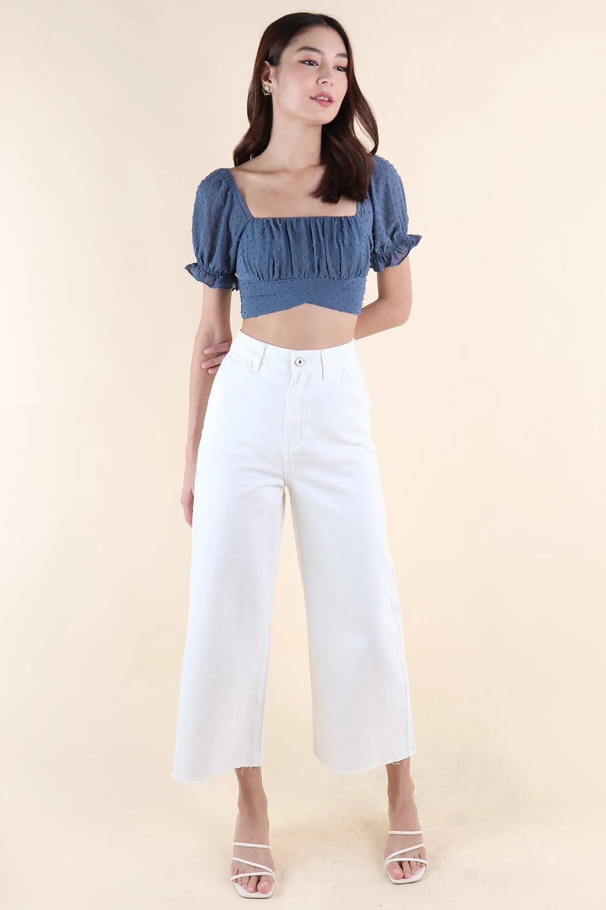 HARRIET WIDE LEG JEANS IN WHITE