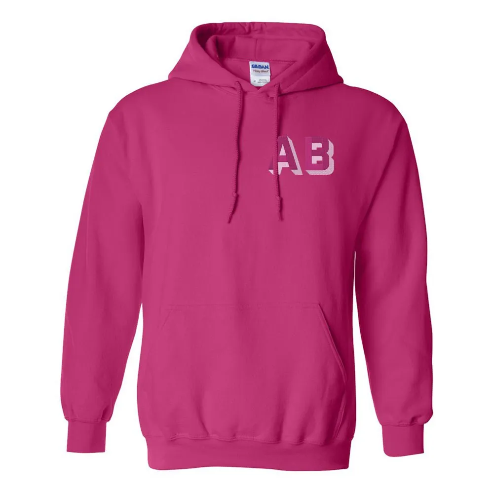 Initialed Shadow Block Letters Hoodie