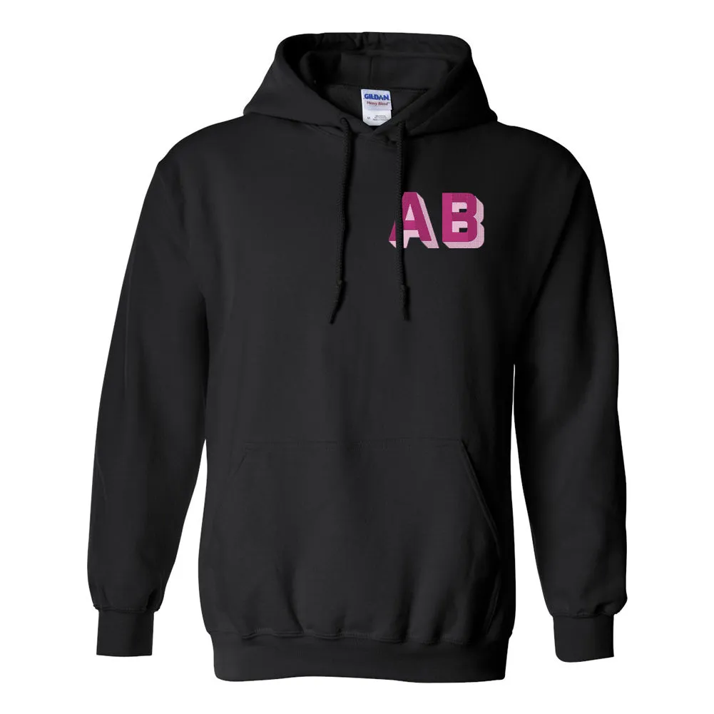 Initialed Shadow Block Letters Hoodie