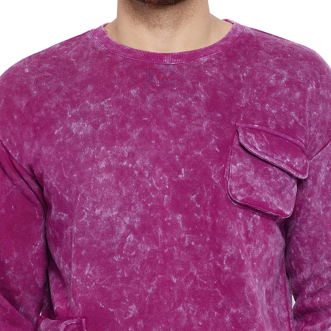 Magenta Washed Oversized Sweatshirt