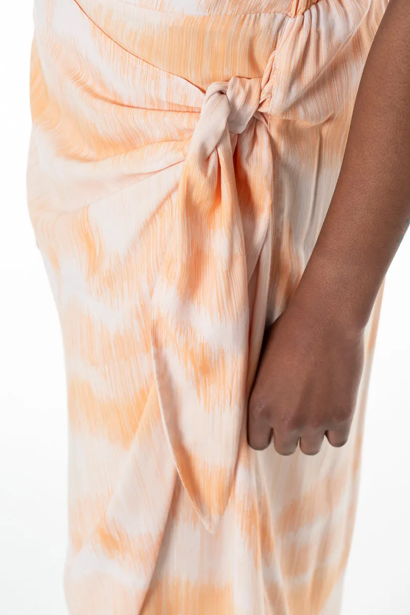 Mock Wrap Sarong Skirt _ 152027 _ Peach