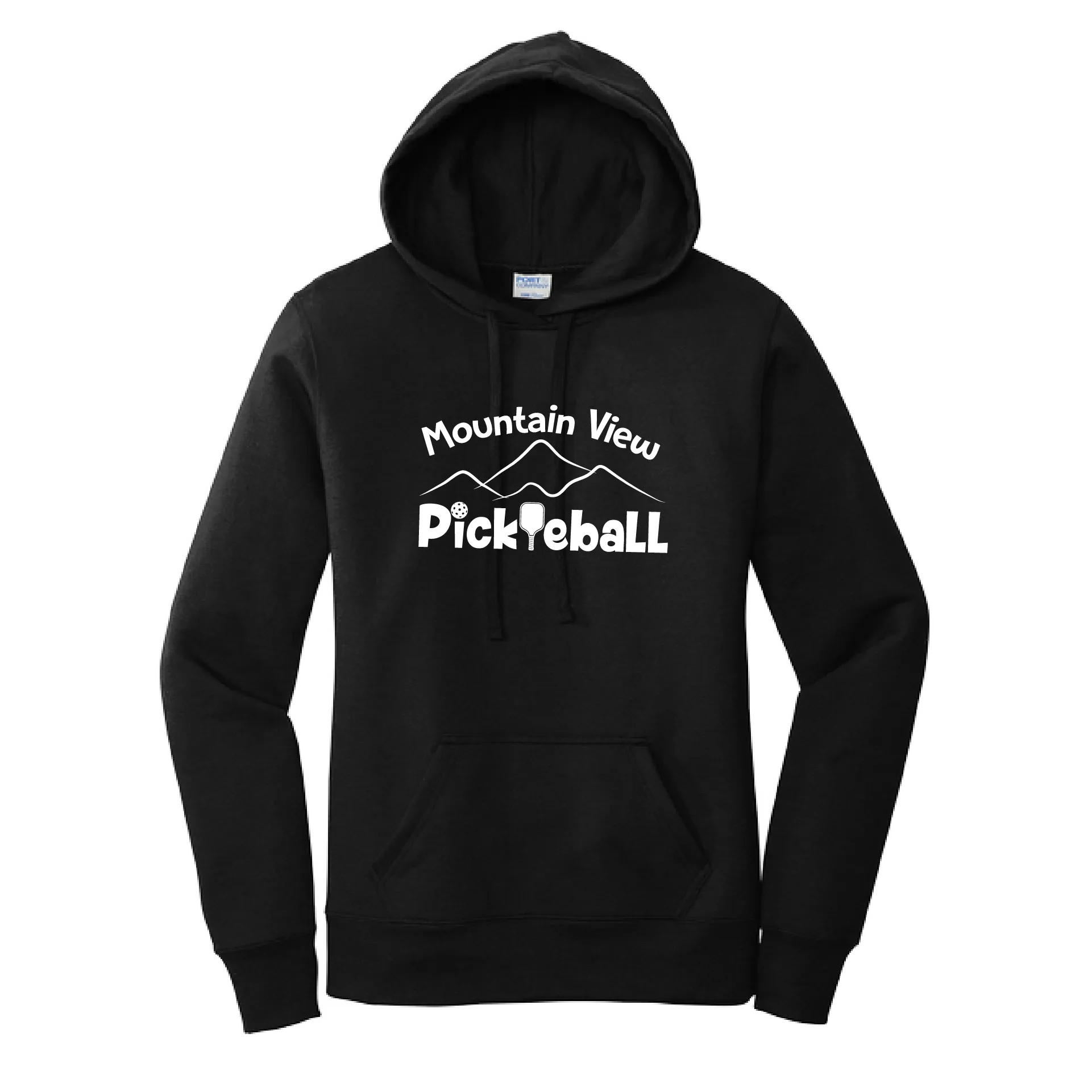 Mountain View Pickleball Club | Women’s Fitted Hoodie Pickleball Sweatshirt | 50% Cotton 50% Poly Fleece