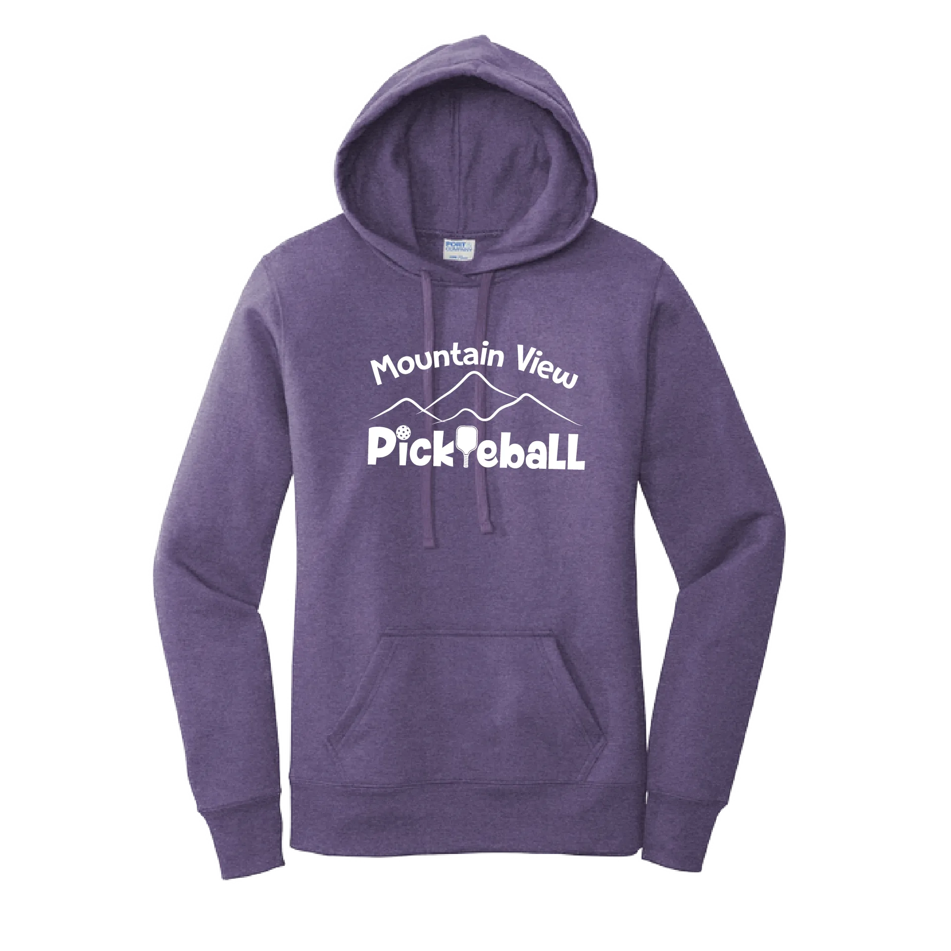 Mountain View Pickleball Club | Women’s Fitted Hoodie Pickleball Sweatshirt | 50% Cotton 50% Poly Fleece