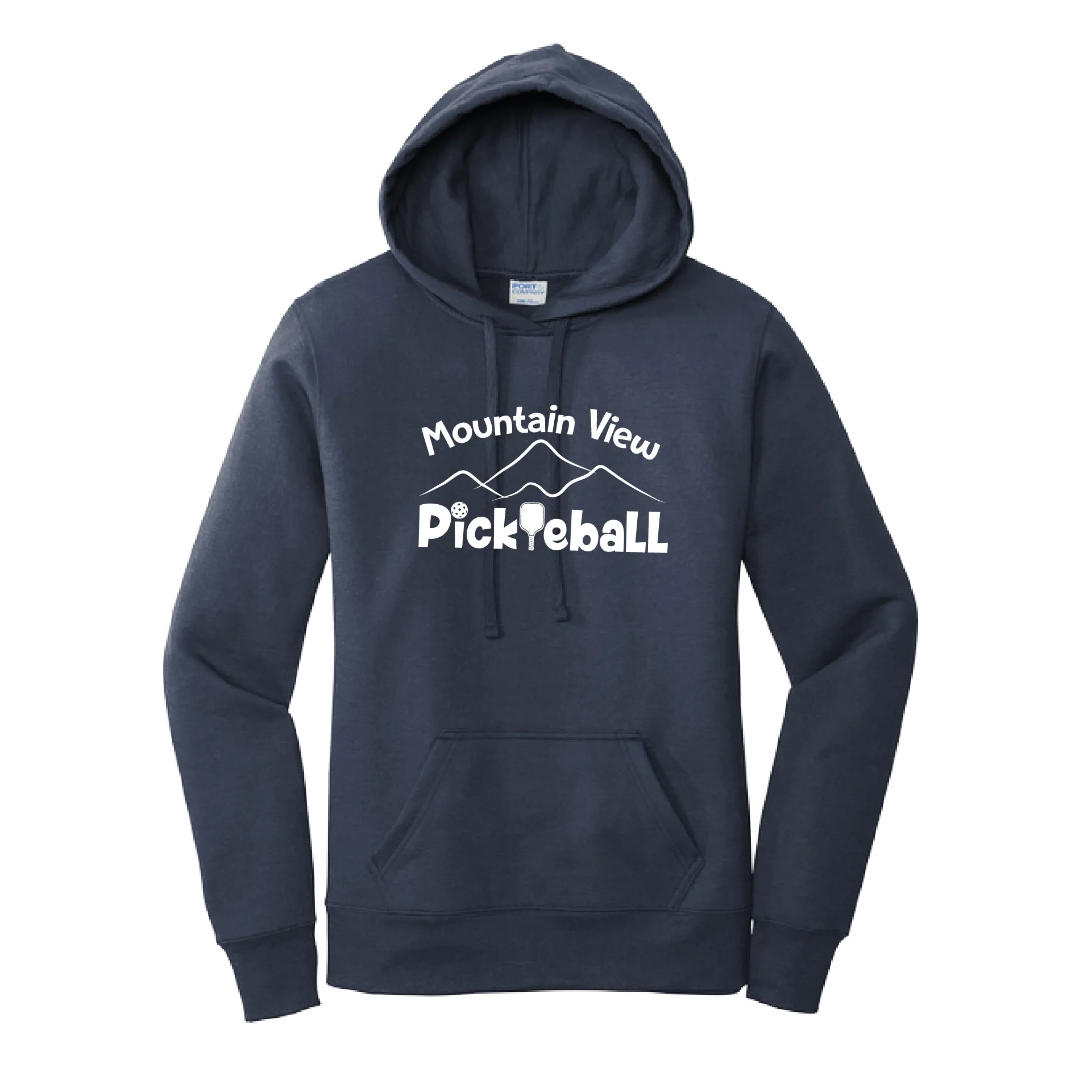 Mountain View Pickleball Club | Women’s Fitted Hoodie Pickleball Sweatshirt | 50% Cotton 50% Poly Fleece