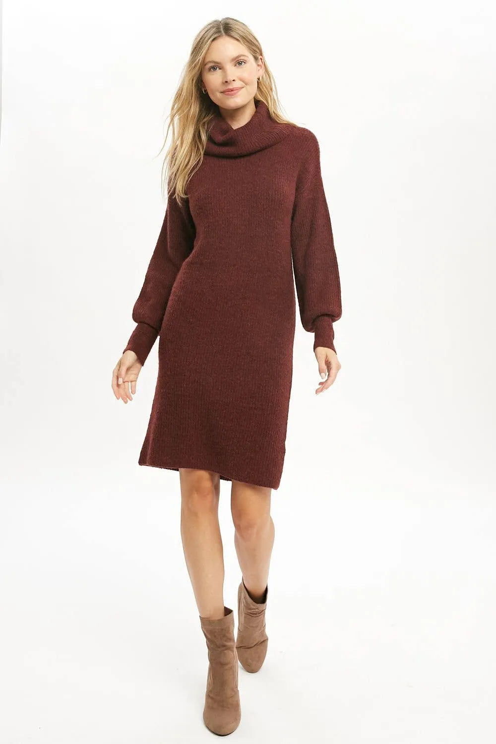 Sweater Dress: Burgundy