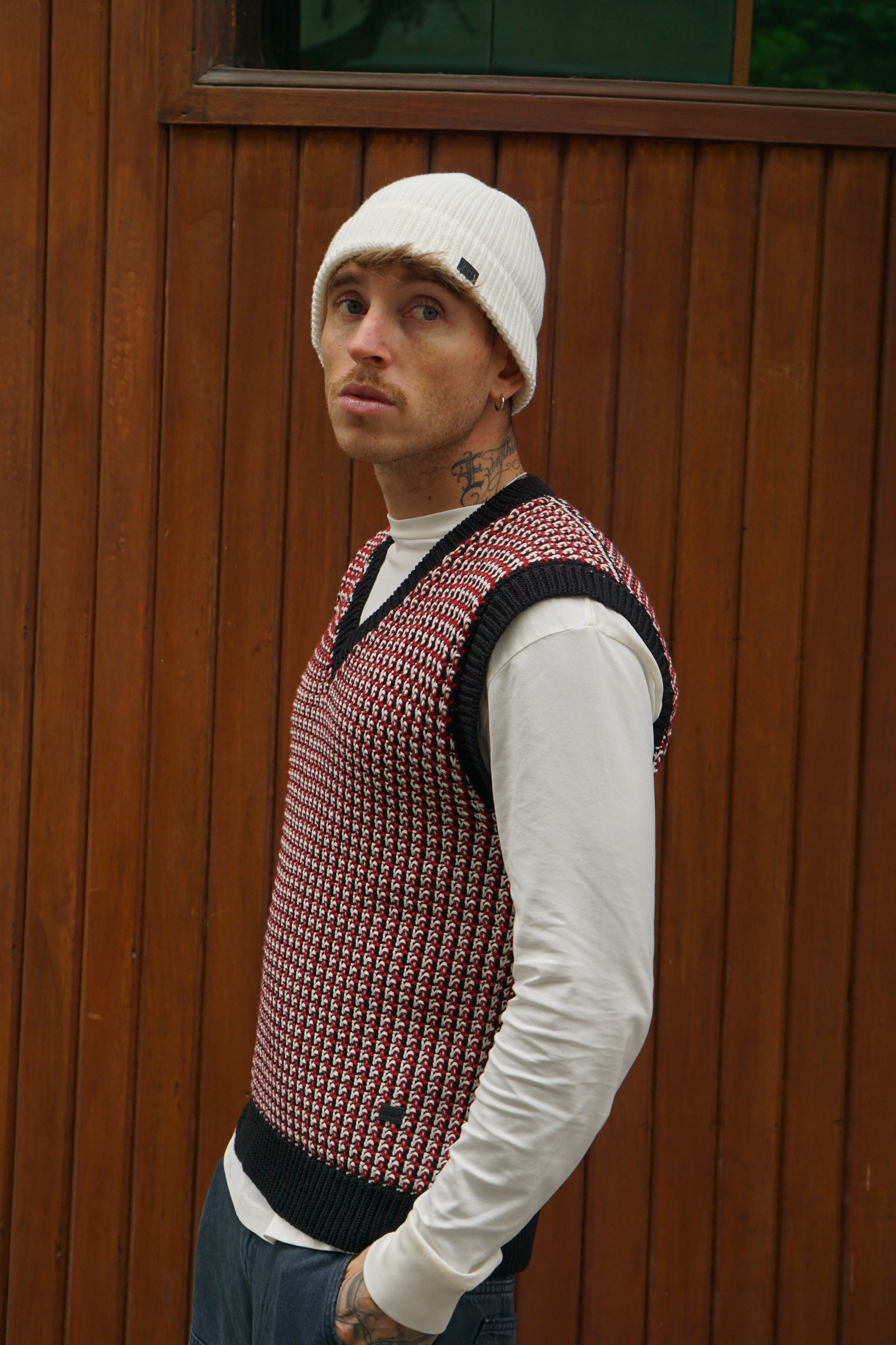 Vintage Knitted Vest - Rojo